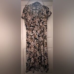 Perceptions Black and Gold Floral Maxi Dress